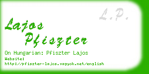 lajos pfiszter business card
